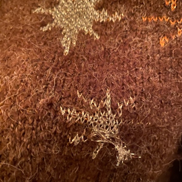 ZARA Western Theme Brown Lurex Sweater - Picture 9 of 10